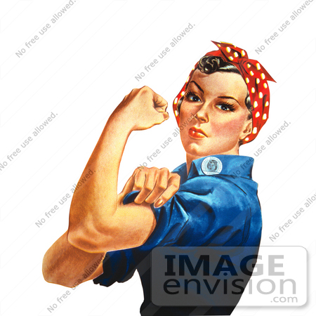 #14668 Picture of Rosie the Riveter Isolated on White by JVPD