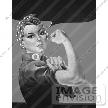 #14671 Picture of Rosie the Riveter in Black and White, No Text by JVPD