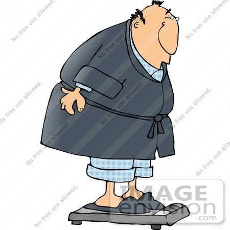 #14863 Man Weighing Himself Clipart by DJArt