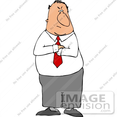 #14871 Angry Boss With His Arms Crossed Clipart by DJArt