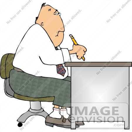 #14926 Man Writing at a Desk Clipart by DJArt