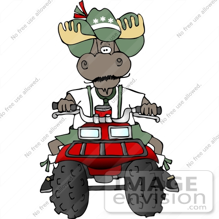 #15032 Moose Riding an ATV Clipart by DJArt