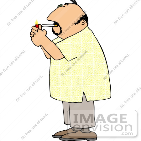 #15050 Man Smoking a Cigarette Clipart by DJArt