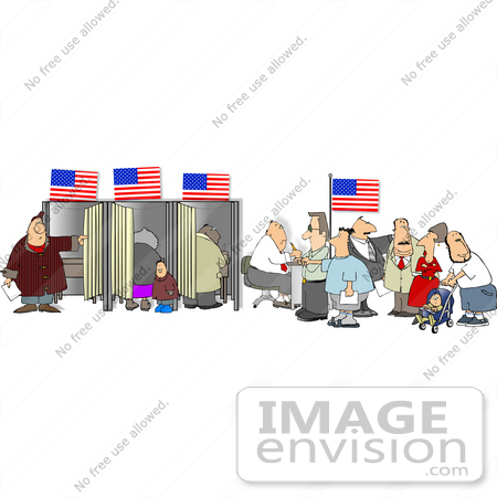 #15082 People in a Voters Office Voting Clipart by DJArt