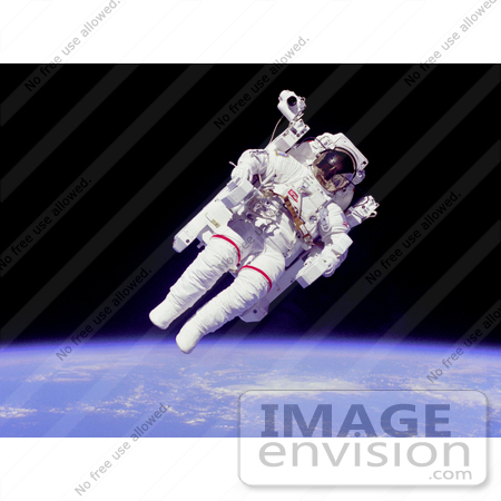 #15435 Picture of Bruce McCandless II Suited With a MMU in Outer Space by JVPD