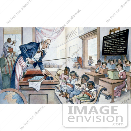#16198 Picture of Uncle Sam Lecturing Children by JVPD