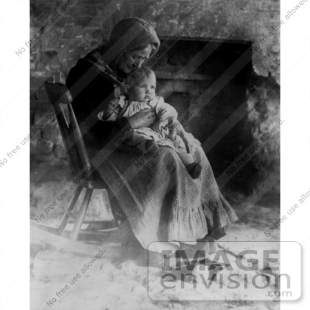 #16454 Picture of a Grandma Woman and Baby in a Rocking Chair by JVPD