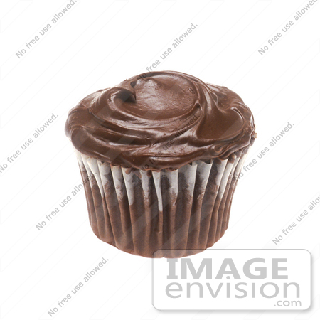 #16952 Picture of One Whole Chocolate Cupcake With Chocolate Frosting by JVPD