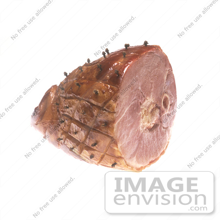 #16960 Picture of a Whole Baked Ham With Cloves Sticking Into the Skin by JVPD