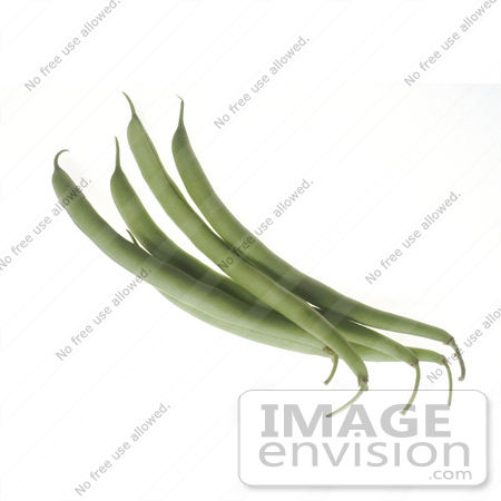 #17161 Picture of Whole and Raw String Beans on a White Background by JVPD