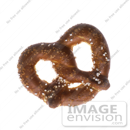 #17165 Picture of One Whole Large Soft Pretzel Sprinkled With Salt Crystals by JVPD