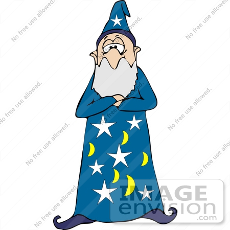 #17478 Wizard Holding a Wand Clipart by DJArt