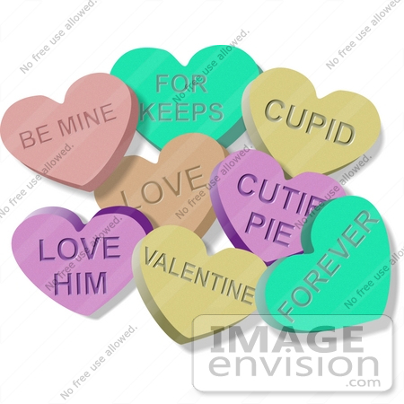 #17681 Worded Colorful Valentines Day Candy Hearts Clipart by DJArt