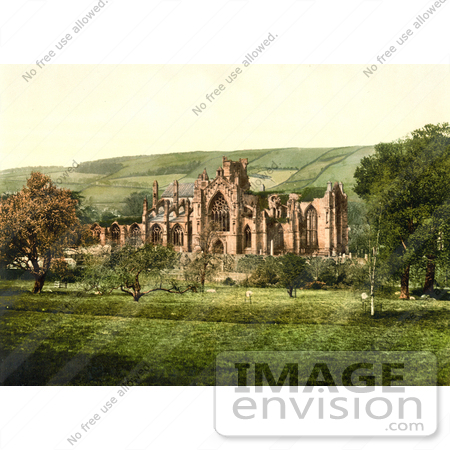 #17777 Picture of the Gothic Style Melrose Abbey in Melrose, Scotland by JVPD