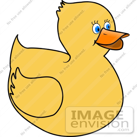 #17830 Toy Rubber Ducky With Blue Eyes Clipart by DJArt
