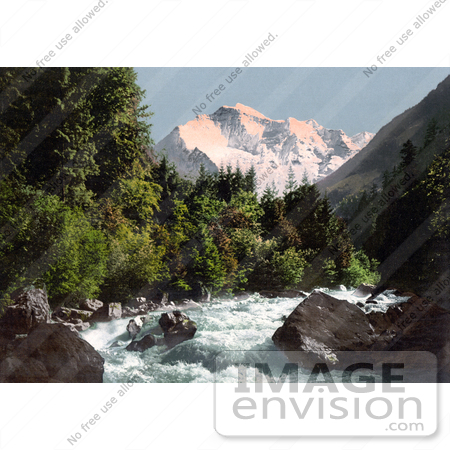 #18065 Picture of the Lutschine River and Jungfrau Mountain, Switzerland by JVPD
