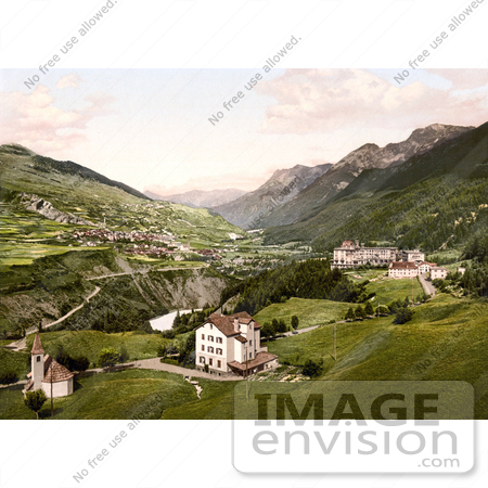 #18069 Picture of a Hotel and Village, Vulpera, Lower Engadin, Graubunden, Switzerland by JVPD