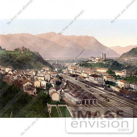 #18318 Photo of Railroads in the City of Bellinzona, Lugano, Ticino, Tessin, Switzerland by JVPD