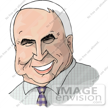 #18522 John McCain, Current US Senior Senator Clipart by DJArt