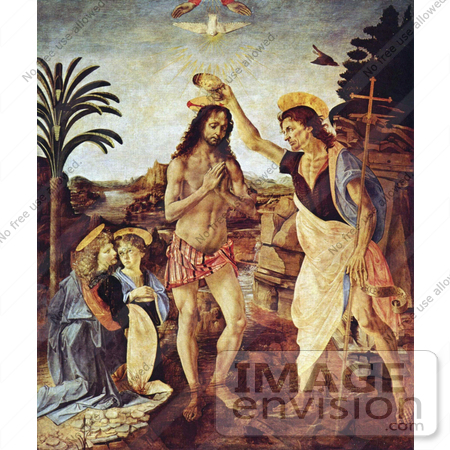 #18565 Photo of The Baptism of Jesus Christ by Andrea del Verrocchio by JVPD