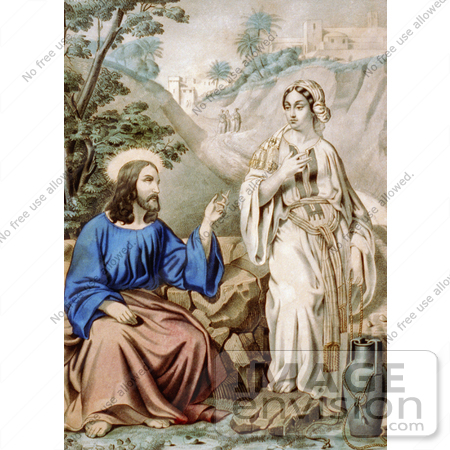 #18598 Photo of Jesus Christ and the Woman of Samaria at Jacob’s Well by JVPD