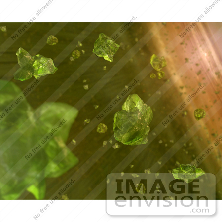 #18653 Stock Photo of Possible Seeds of Planets, Green Crystals in Space by JVPD