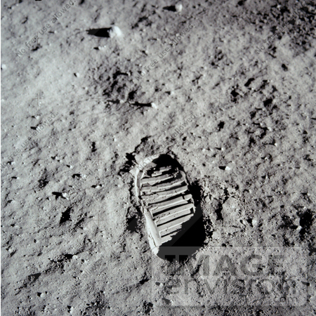 #18658 Stock Photo of the Bootprint of Buzz Aldrin on the Surface of the Moon by JVPD