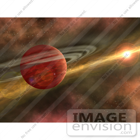 #18759 Photo of a Red Ringed Planet Being Born Out of Dust by JVPD