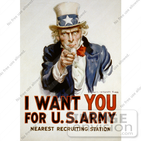 #1887 Uncle Sam - I Want You For US Army by JVPD