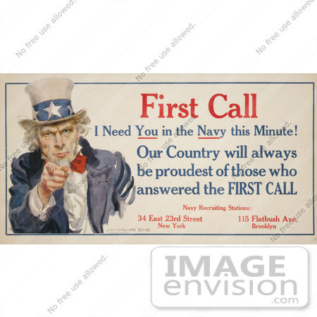 #1888 First Call I Need You in the Navy this Minute! Uncle Sam by JVPD