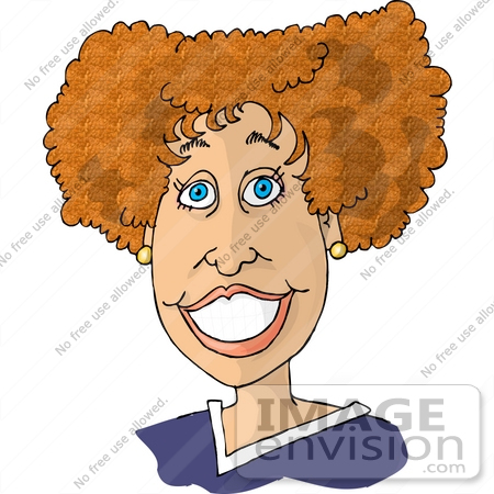 #18974 Middle Aged Redhead Woman With a Friendly Smile Clipart by DJArt
