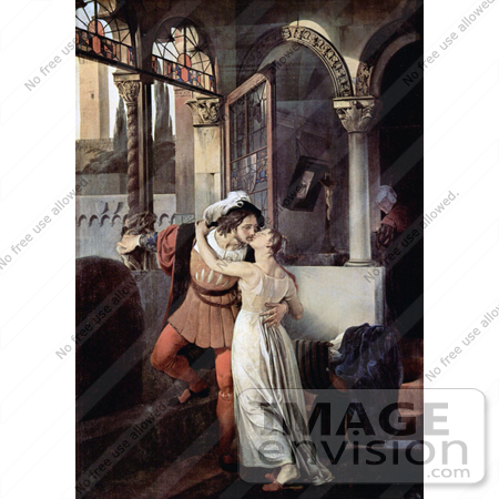 #19001 Photo of a Man and Woman Embracing and Kissing Passionately, Romeo and Juliet by JVPD