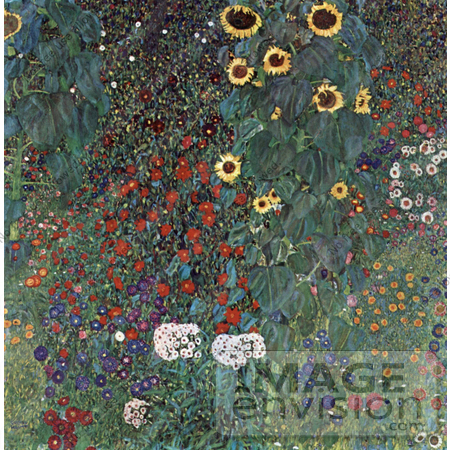 #19063 Photo of a Flower Garden With Sunflowers by Gustav Klimt by JVPD