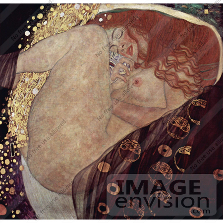 #19082 Photo of a Nude Woman With Long Red Hair, Danae by Gustav Klimt by JVPD