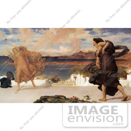 #19138 Photo of Greek Girls Playing at Ball by Frederic Lord Leighton by JVPD