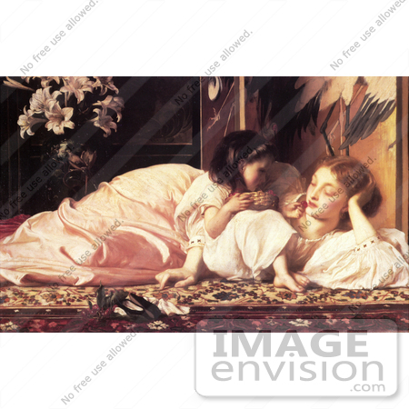#19140 Photo of a Daughter Feeding Her Mother Fruit, Mother and Child by Frederic Lord Leighton by JVPD