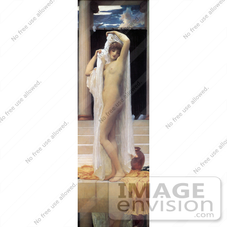 #19141 Photo of a Nude Woman Undressing by a Pool, The Bath of Psyche by Frederic Lord Leighton by JVPD
