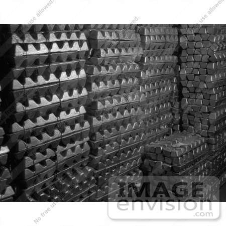 #19178 Photo of Certified Aluminum Ingots in a Storage Room in an Aluminum Plant by JVPD