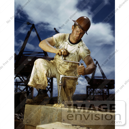 #19213 Photo of a Male Carpenter Working on the Douglas Dam in 1942 by JVPD