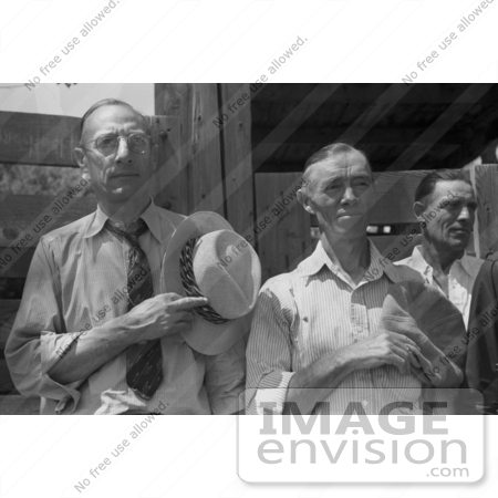 #19336 Photo of Men With Their Hats Over Their Chests During the Pledge of Allegience by JVPD