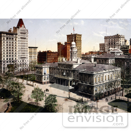 #19674 Photo of the City Hall and Other Buildings in New York City by JVPD