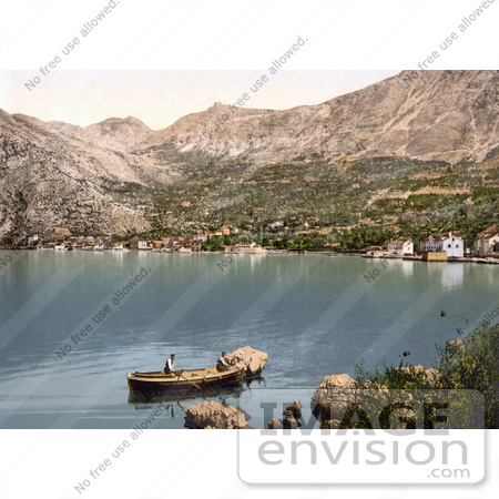 #19714 Photo of People in a Boat Near Risan, Risinium, Rhizon, Risano on the Bay of Kotor in Montenegro by JVPD