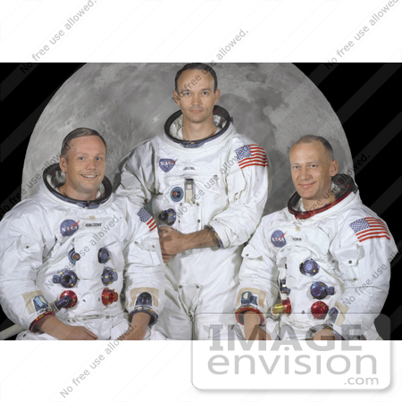 #19957 Stock Picture of Neil Armstrong, Michael Collins, and Buzz Aldrin in Space Suits by JVPD