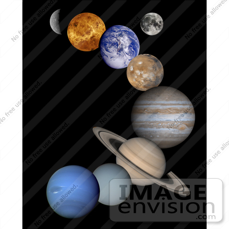 #20024 Stock Photography of the Solar System, Mercury, Venus, Earth, Moon, Mars, Jupiter, Saturn, Uranus and Neptune by JVPD