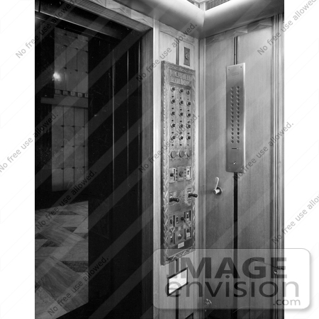 #20086 Stock Photo: Elevator Control Panel at the Richfield Oil Building by JVPD