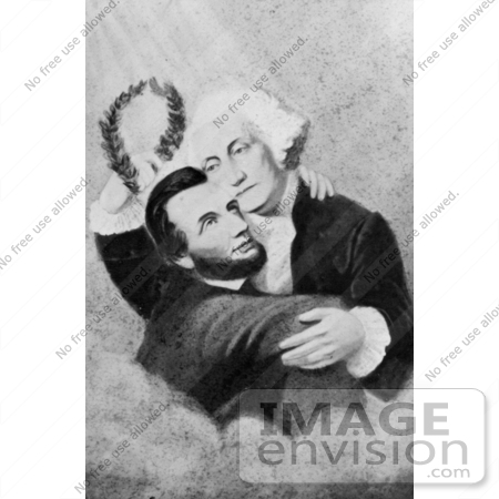 #20196 Stock Photography: Abraham Lincoln Embracing George Washington by JVPD