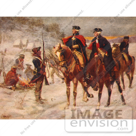 #20223 Stock Photography: George Washington and Marquis de Lafayette at Valley Forge by JVPD