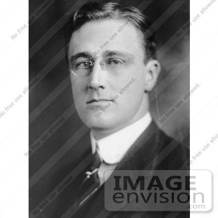 #20264 Historical Stock Photography: American President Franklin Delano Roosevelt Wearing Spectacles by JVPD