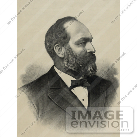 #20375 History Stock Photo of the 20th President of the USA, James Garfield by JVPD