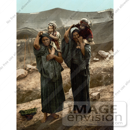 #20412 Historical Stock Photography of Bedouins and Their Children in the Holy Land by JVPD